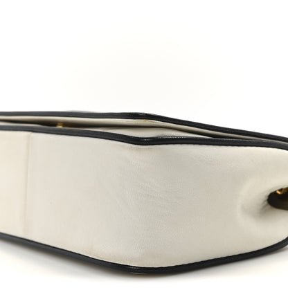 Chanel Lambskin Quilted CC Flap Bag White Black 11 of 12