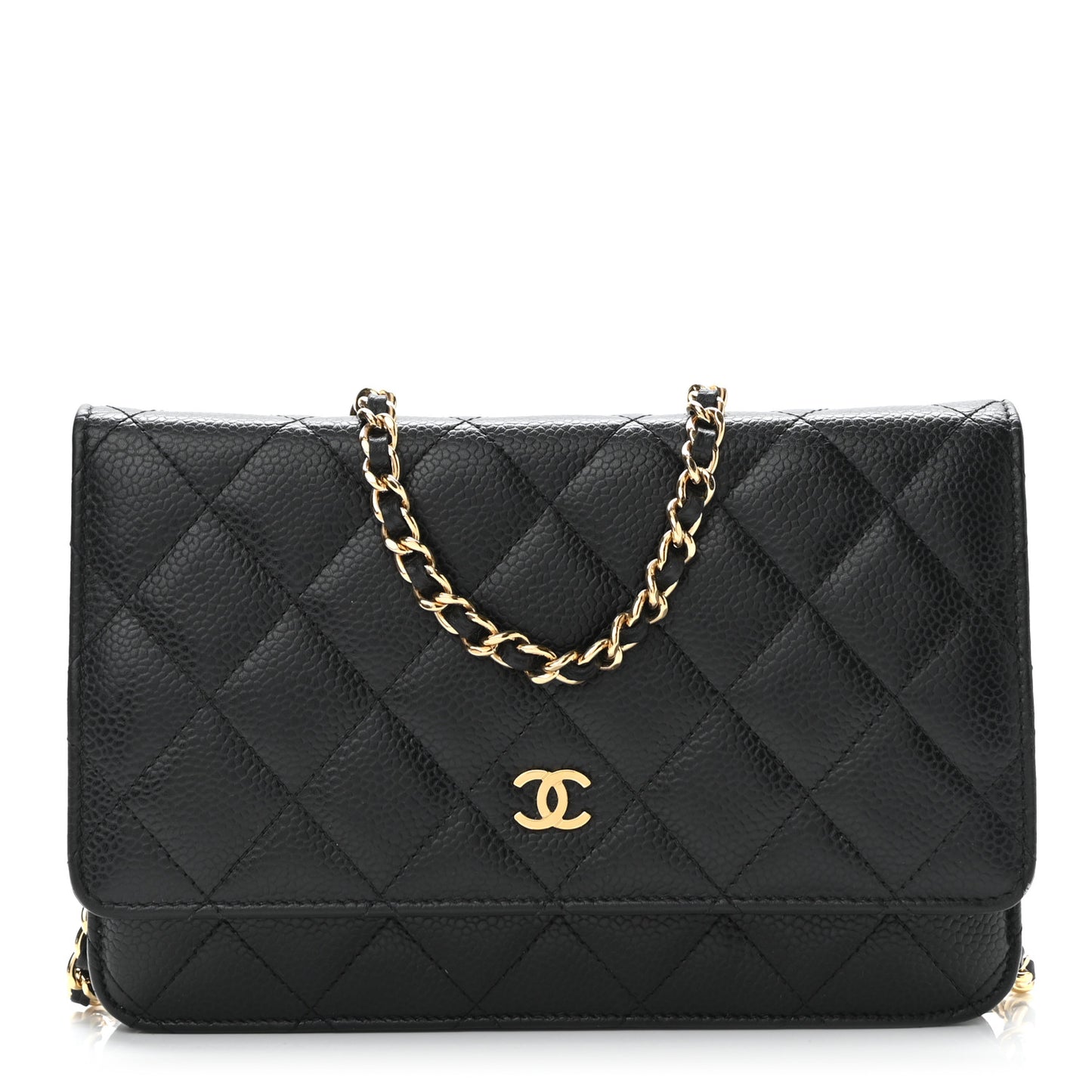 Caviar Quilted Wallet On Chain WOC Black