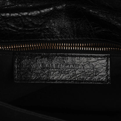 Balenciaga Agneau Classic Hardware Envelope Strap Clutch Black 7 of 11