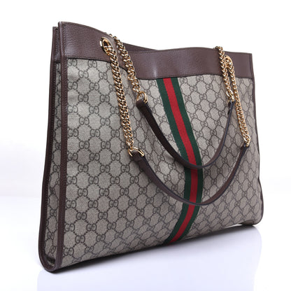 Gucci GG Supreme Monogram Large Rajah Chain Tote Beige New Acero 3 of 12