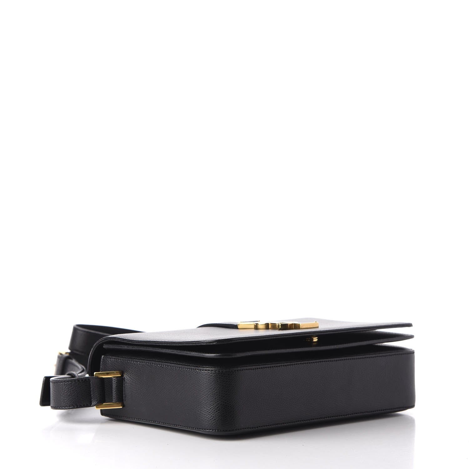 Saint Laurent Textured Calfskin Medium Classic Monogram Universite Bag Black 4 of 11