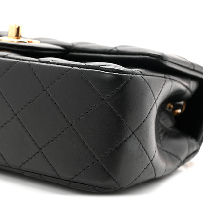 Chanel Lambskin Quilted Mini Rectangular Flap Black 10 of 11
