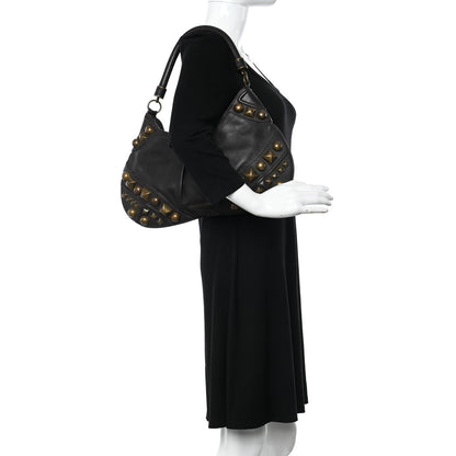 Burberry Calfskin Studded Medium Alverton Hobo Chocolate 2 of 19