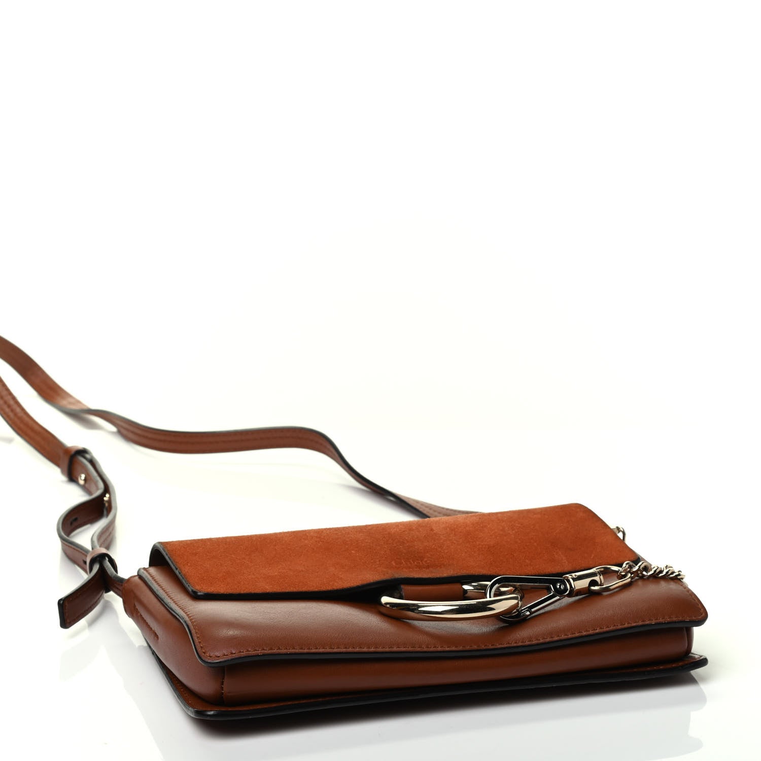 Chloe Suede Calfskin Small Faye Shoulder Bag Tobacco 3 of 4