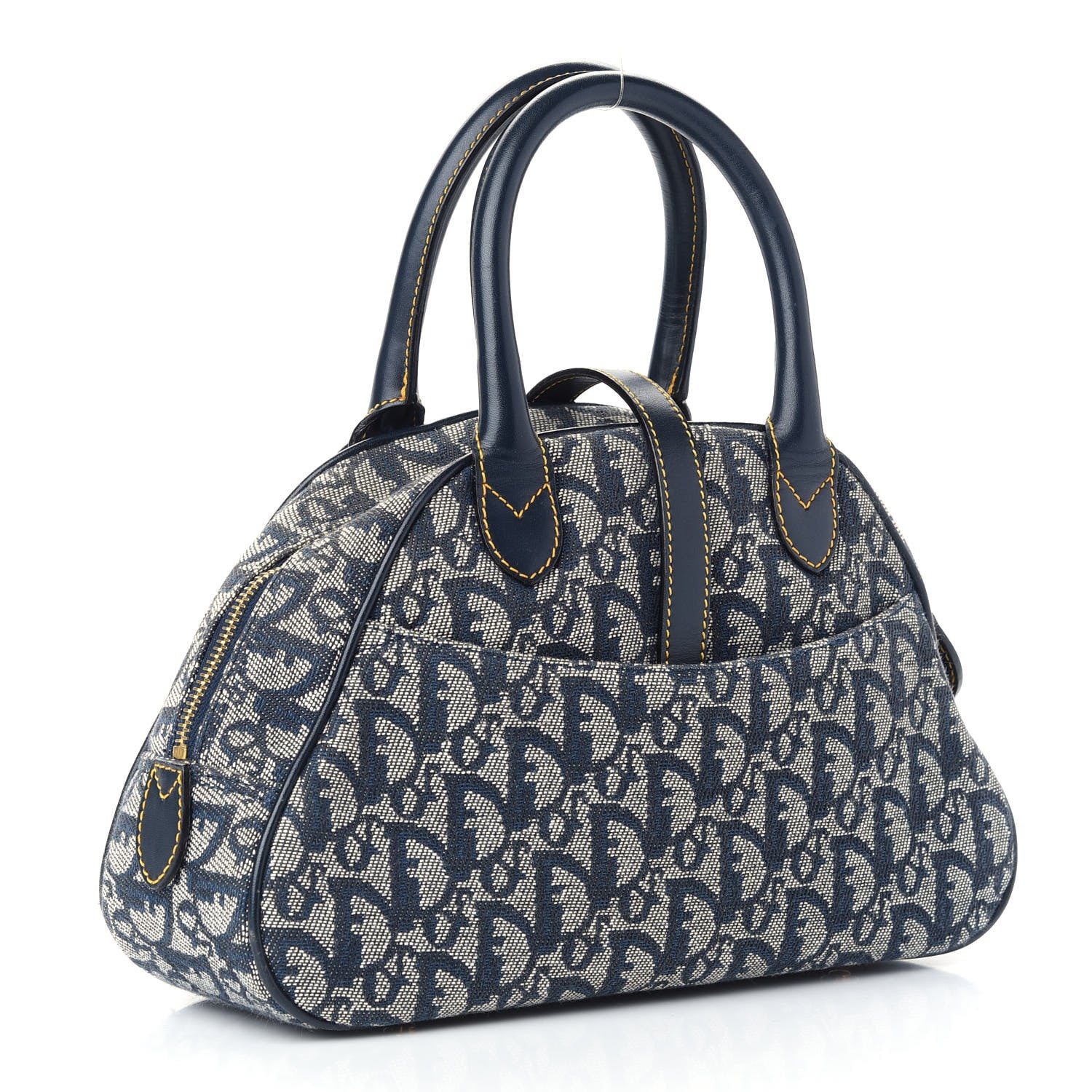 Christian Dior Monogram Mini Saddle Bowler Navy Navy 3 of 9