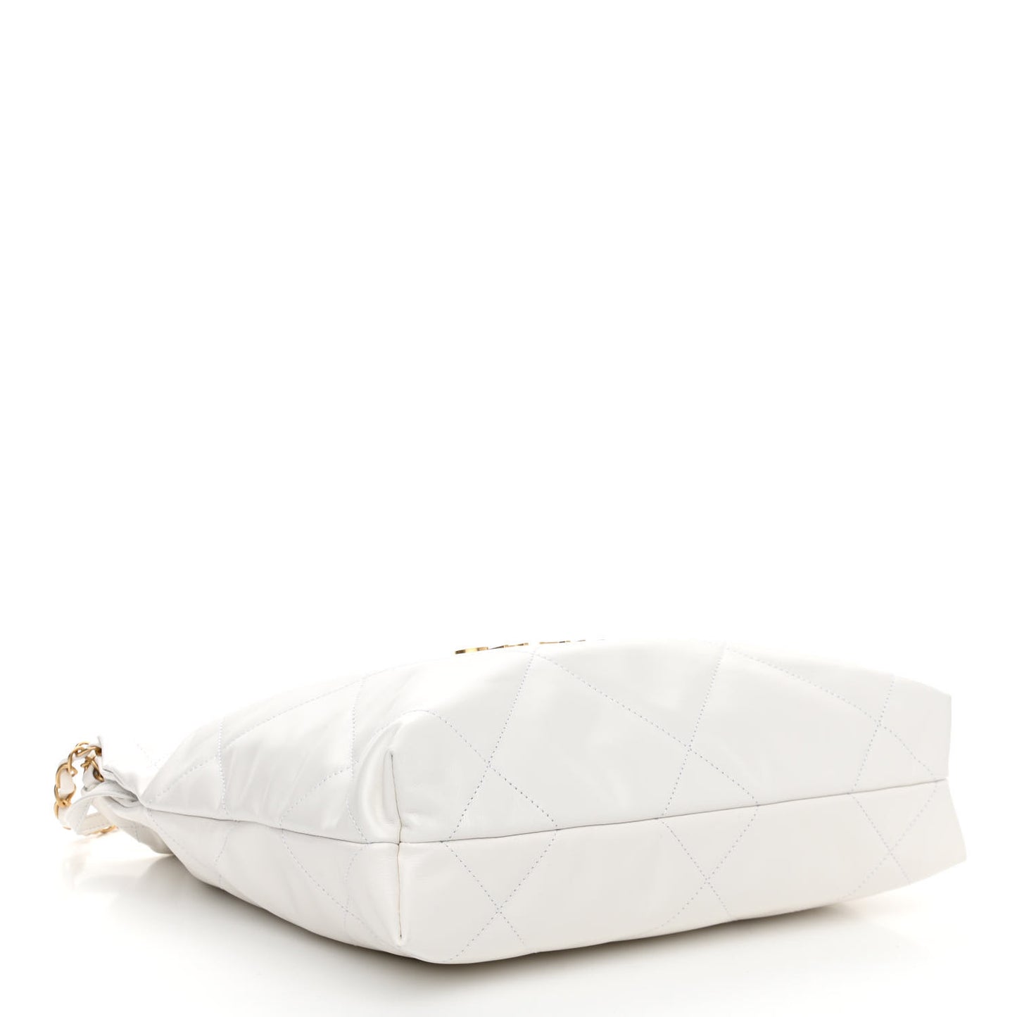Shiny Calfskin Quilted Small Chanel 22 White