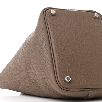 Hermes Taurillon Clemence Picotin Lock 18 PM Etoupe 9 of 10