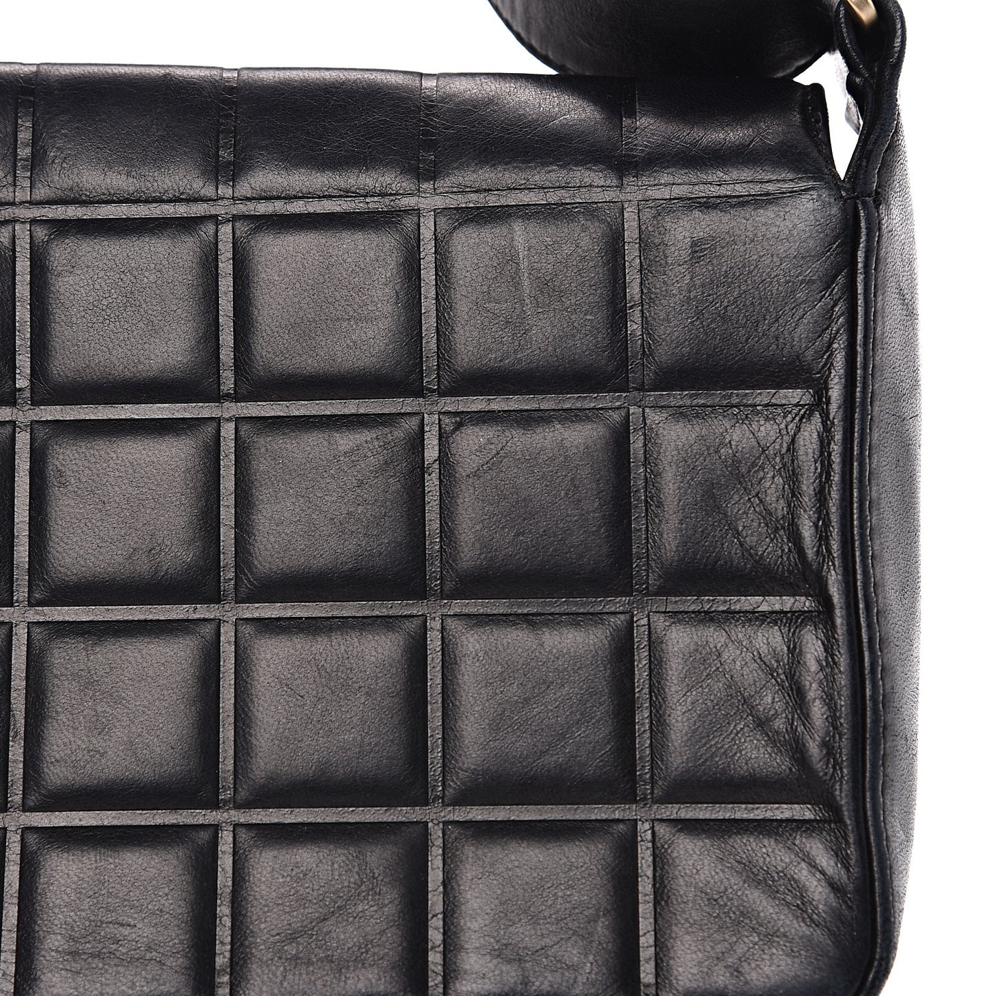 Lambskin Quilted CC Chocolate Bar Flap Black