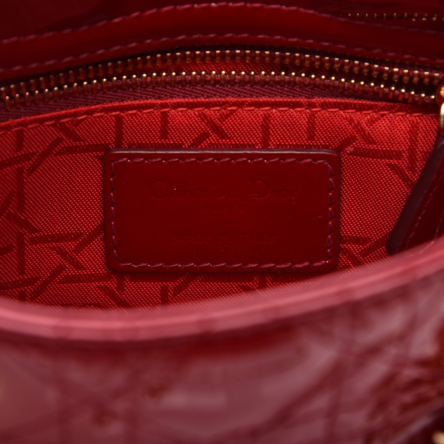 Christian Dior Patent Cannage Mini Lady Dior Red 8 of 10