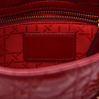 Christian Dior Patent Cannage Mini Lady Dior Red 8 of 10