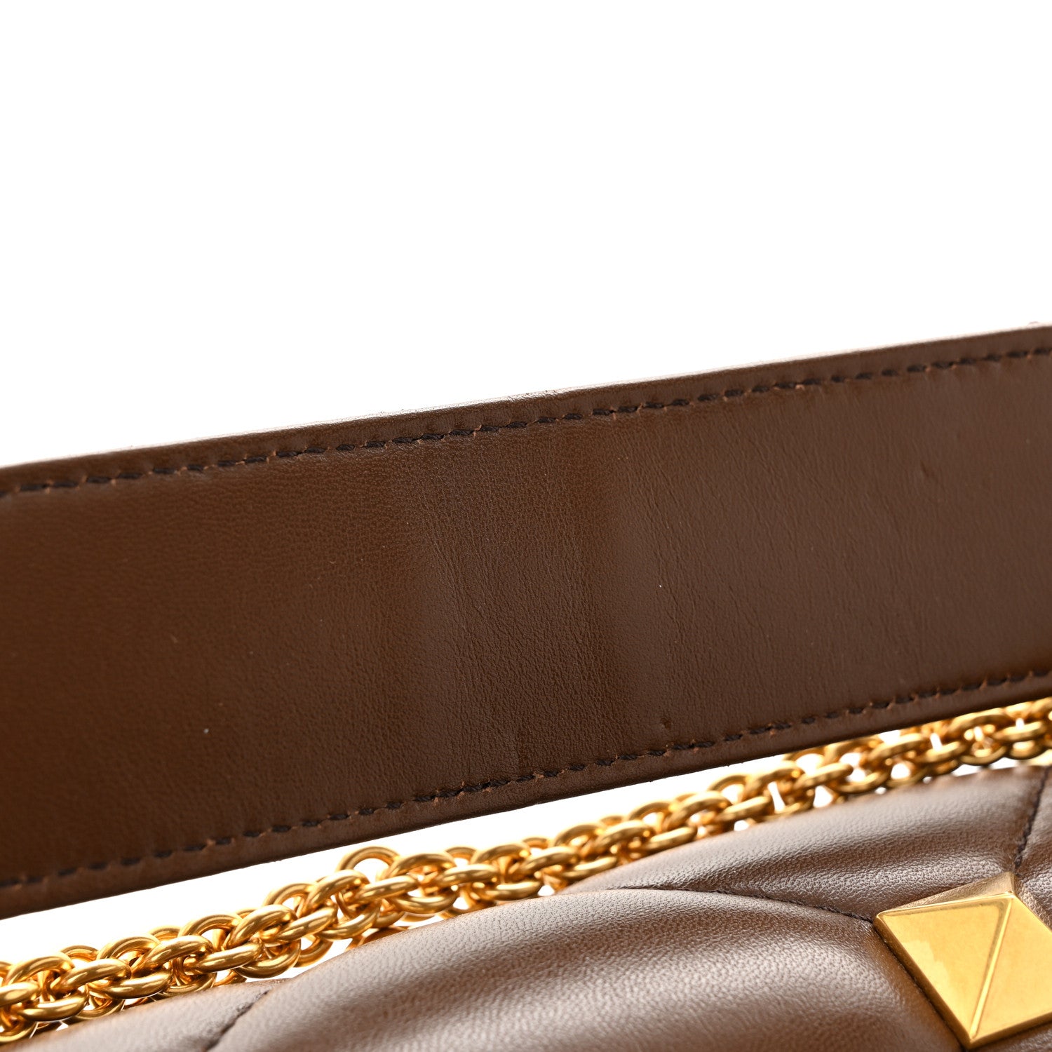 Valentino Garavani Nappa Roman Stud Shoulder Bag Teak Brown 11 of 12