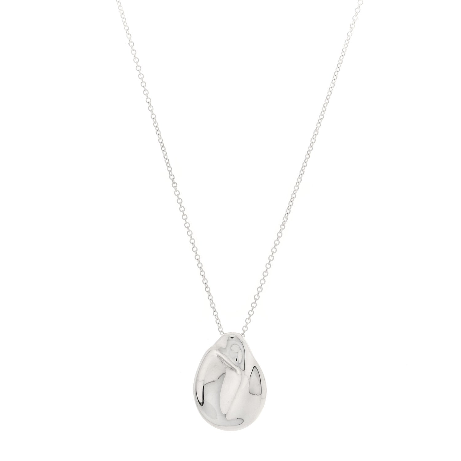 Tiffany Sterling Silver Nugget Pendant Necklace 1 of 4