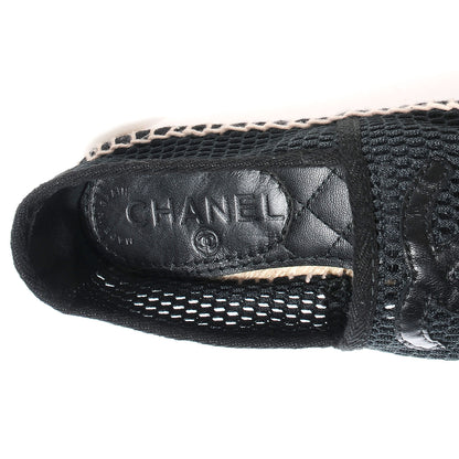 Chanel Mesh Lambskin Espadrilles 38 Black 7 of 7