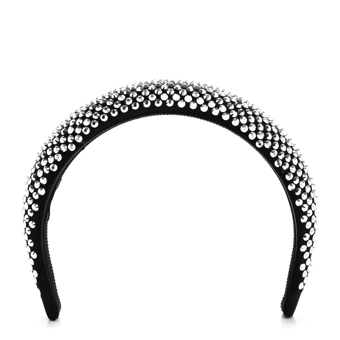 Satin Crystal Embellished Headband Metal