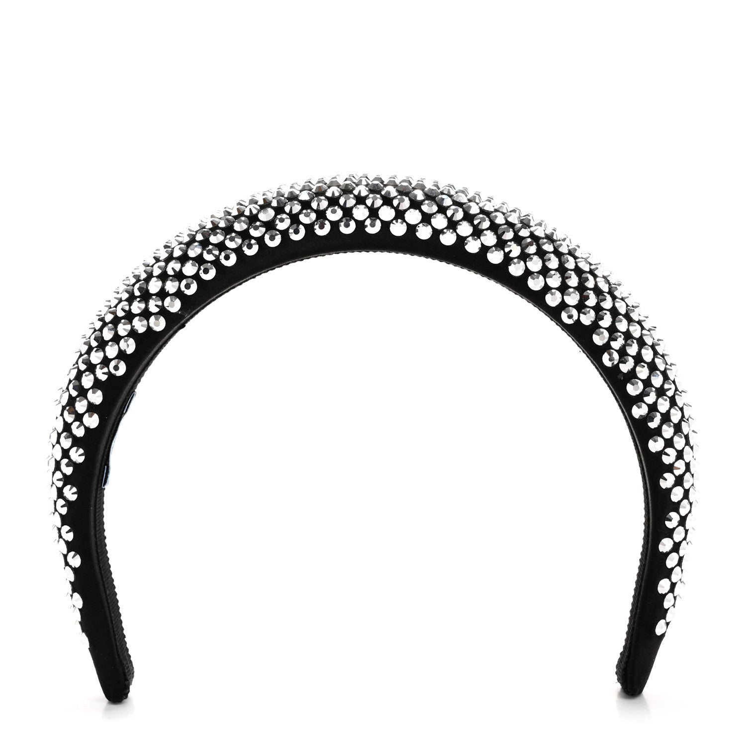 Prada Satin Crystal Embellished Headband Metal 1 of 8
