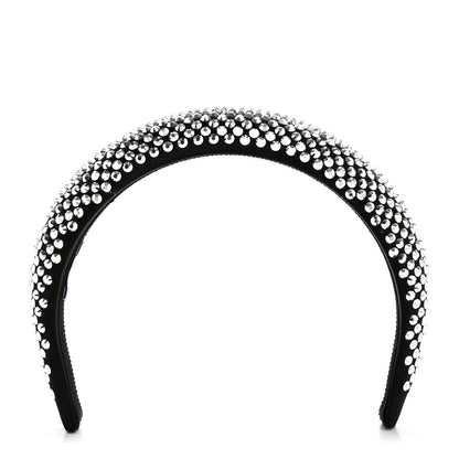 Prada Satin Crystal Embellished Headband Metal 1 of 8