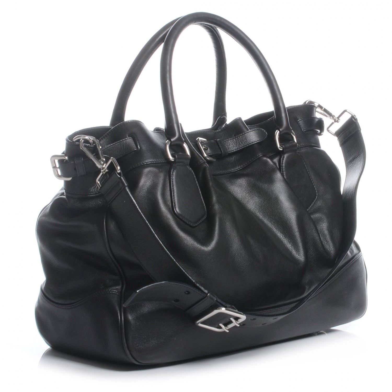 Prada Vitello Soft Shopping Tote Nero Black 4 of 9