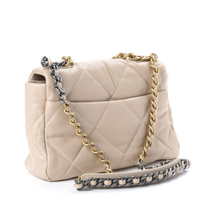 Chanel Lambskin Quilted Large 19 Flap Beige 3 of 11