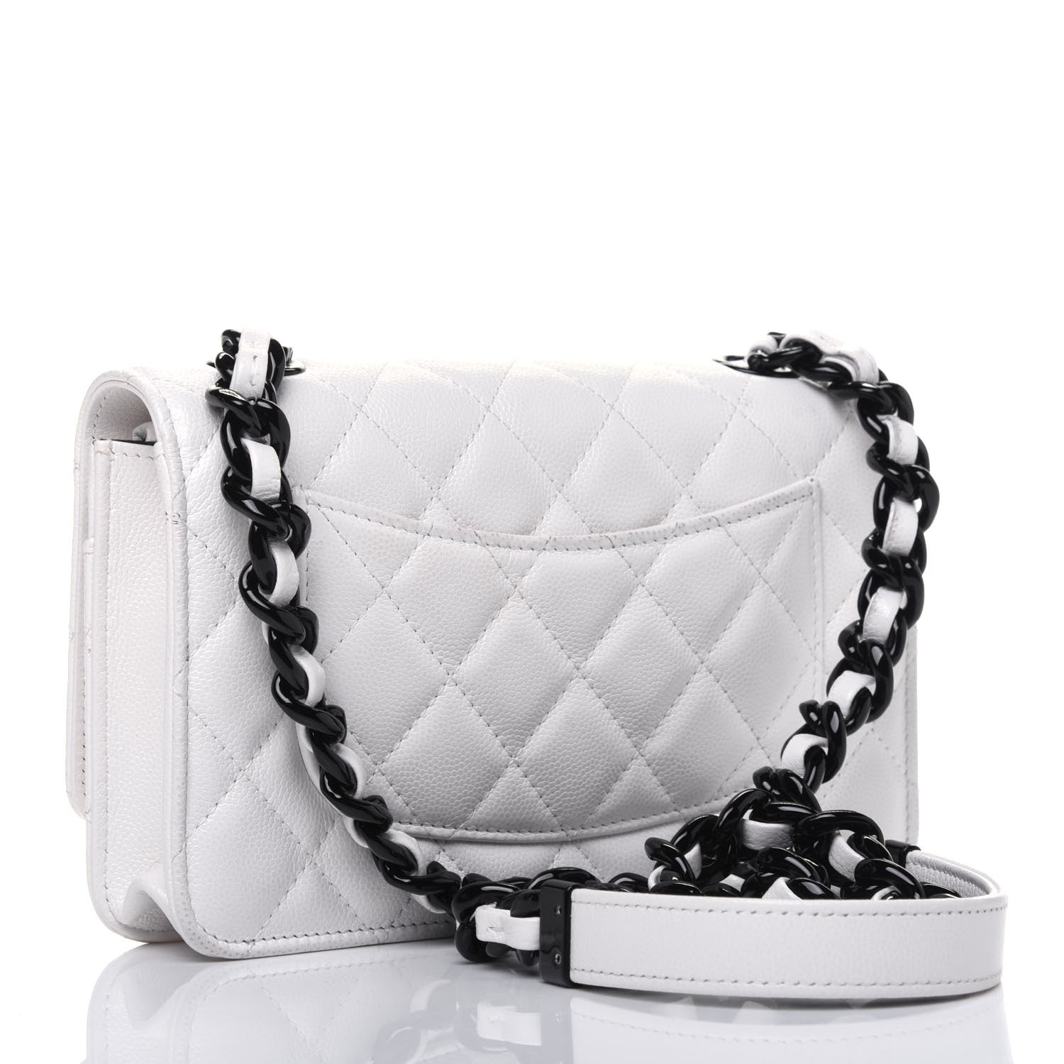 Chanel Caviar Quilted My Everything Wallet On Chain WOC White 3 of 17
