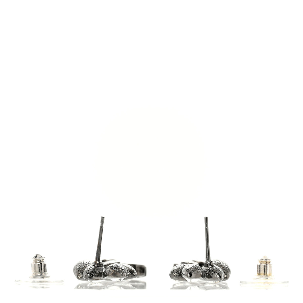 Chanel Crystal Sparkling Wheat CC Drop Earrings Silver 3 of 4
