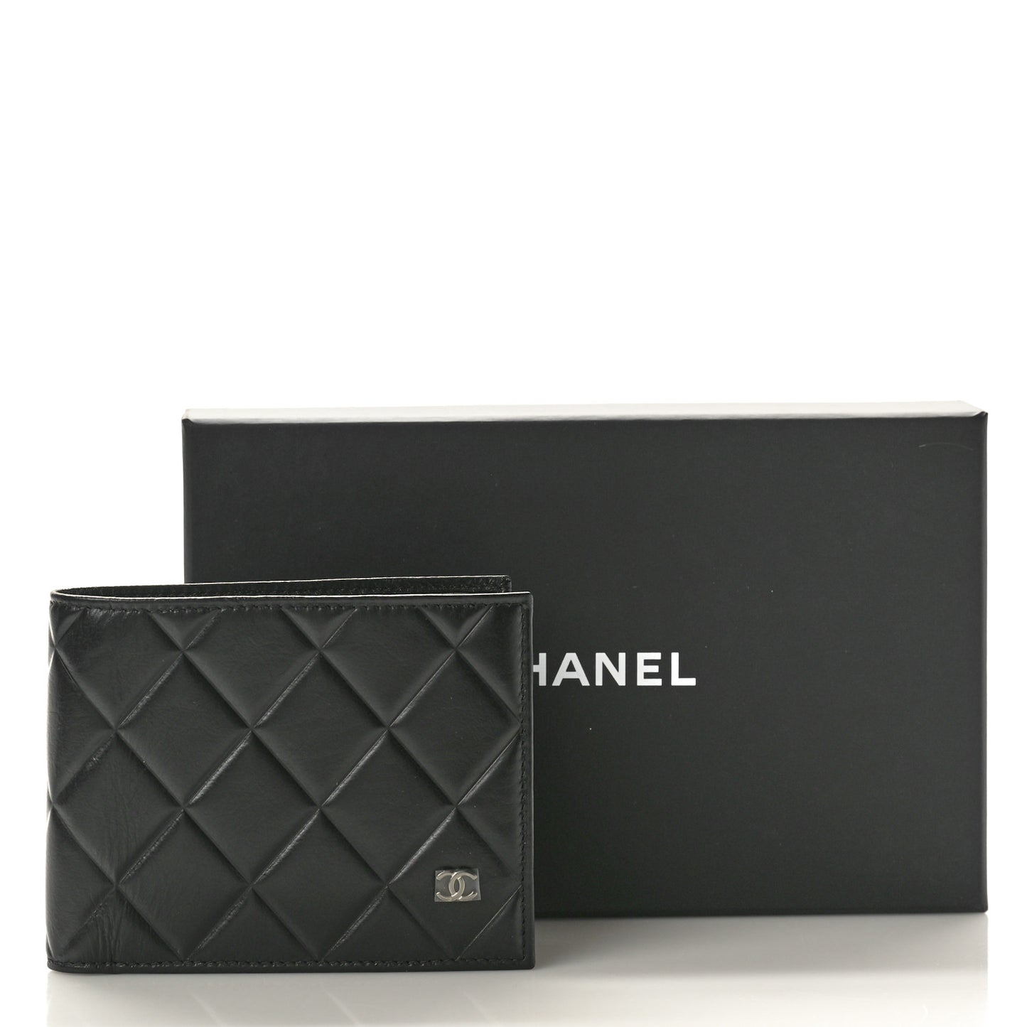 Calfskin Quilted Mens Small Pour Monsieur Wallet Black