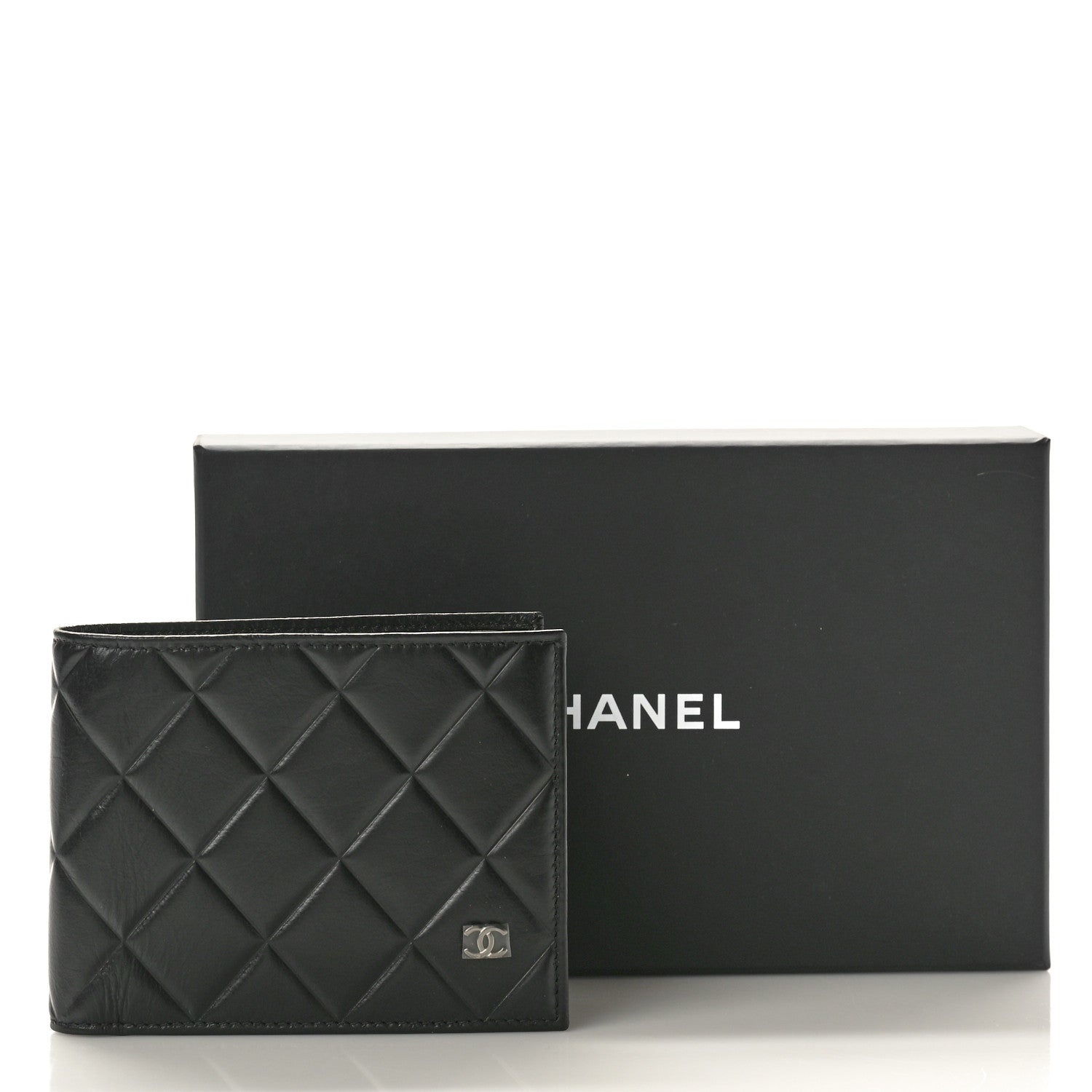 Chanel Calfskin Quilted Mens Small Pour Monsieur Wallet Black 9 of 9