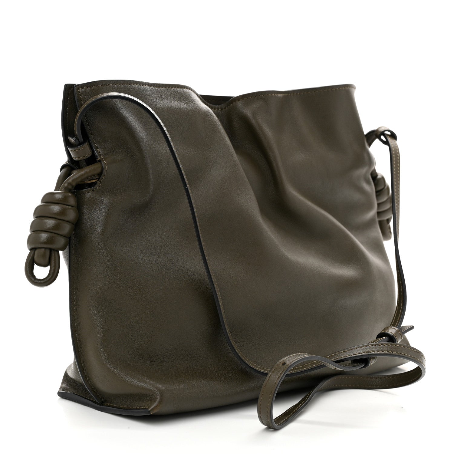 Loewe Nappa Medium Flamenco Knot Bag Dark Khaki 3 of 10