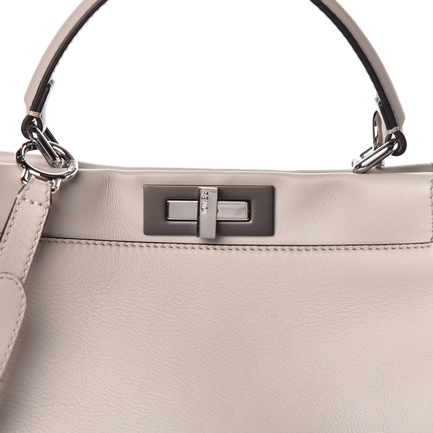 Vitello Seta Shiny Nappa Medium Peekaboo Iconic Satchel Grigio Polvere Bordeaux