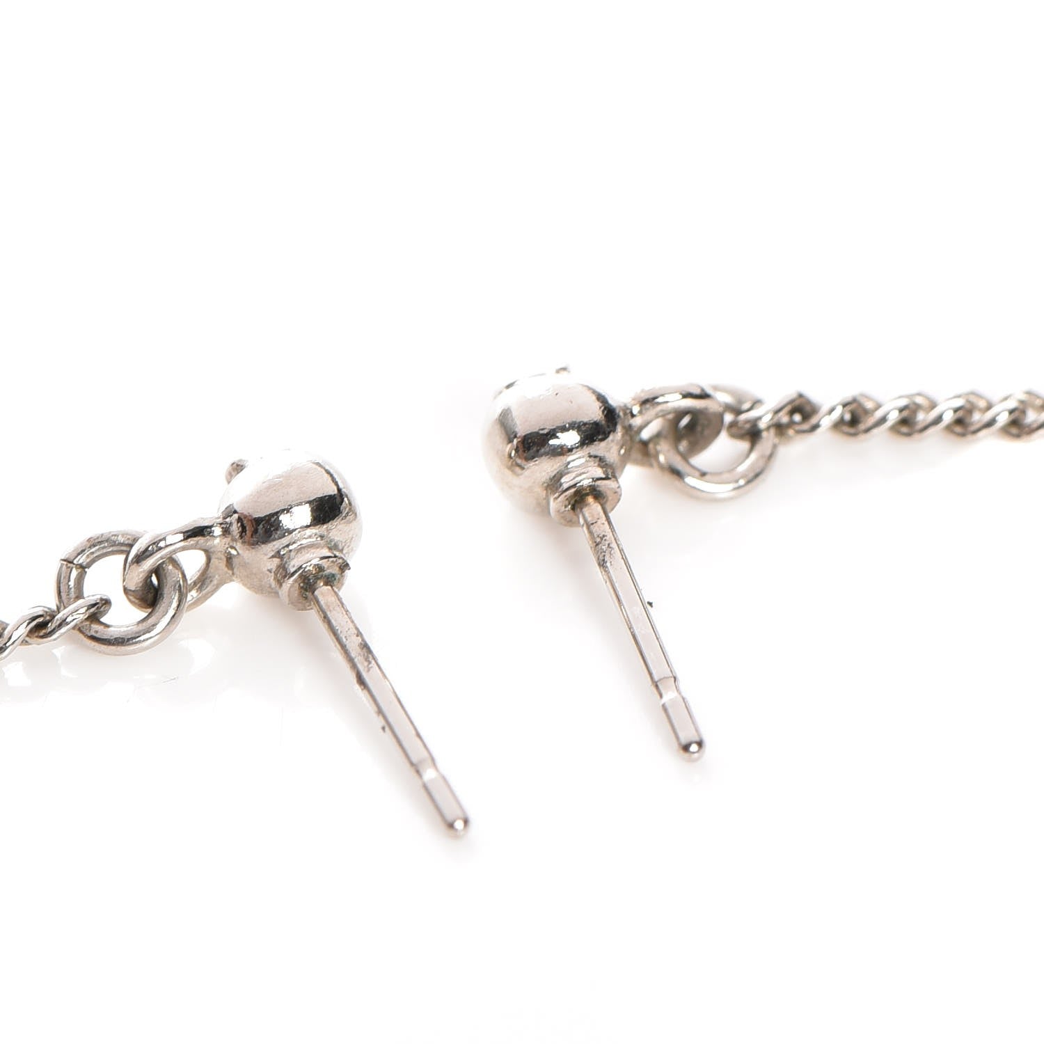 Chanel Baguette Crystal CC Dangle Earrings Silver 3 of 4