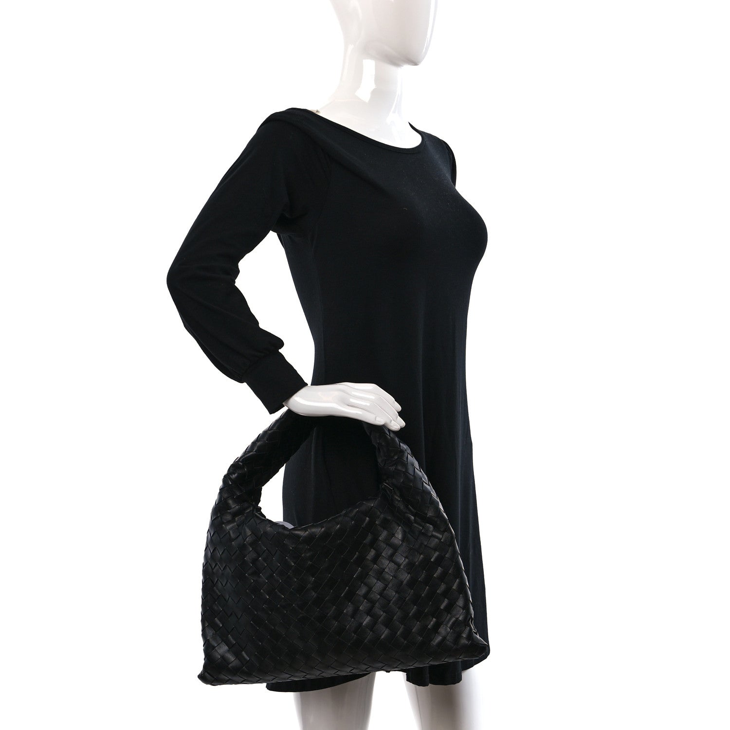 Bottega Veneta Calfskin Intrecciato Small Hop Black 2 of 9