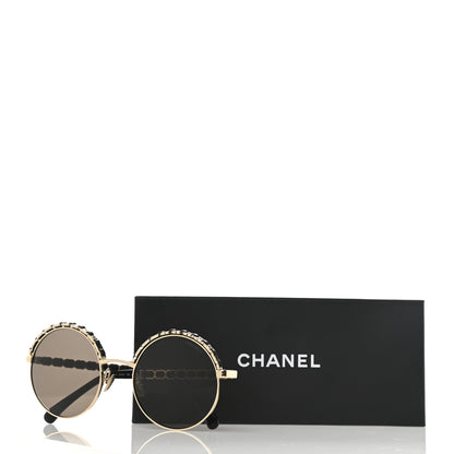 Chanel Metal Calfskin Round Chain Sunglasses 4265-Q Black 9 of 9