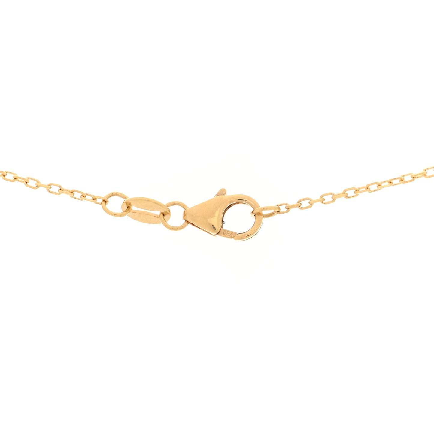 18K Yellow Gold Enamel Petite Champleve True Love Knot Necklace White