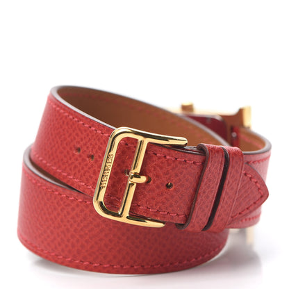 Hermes Stainless Steel Epsom 26mm Heure H Hour Double Tour Quartz Watch Rouge 3 of 5