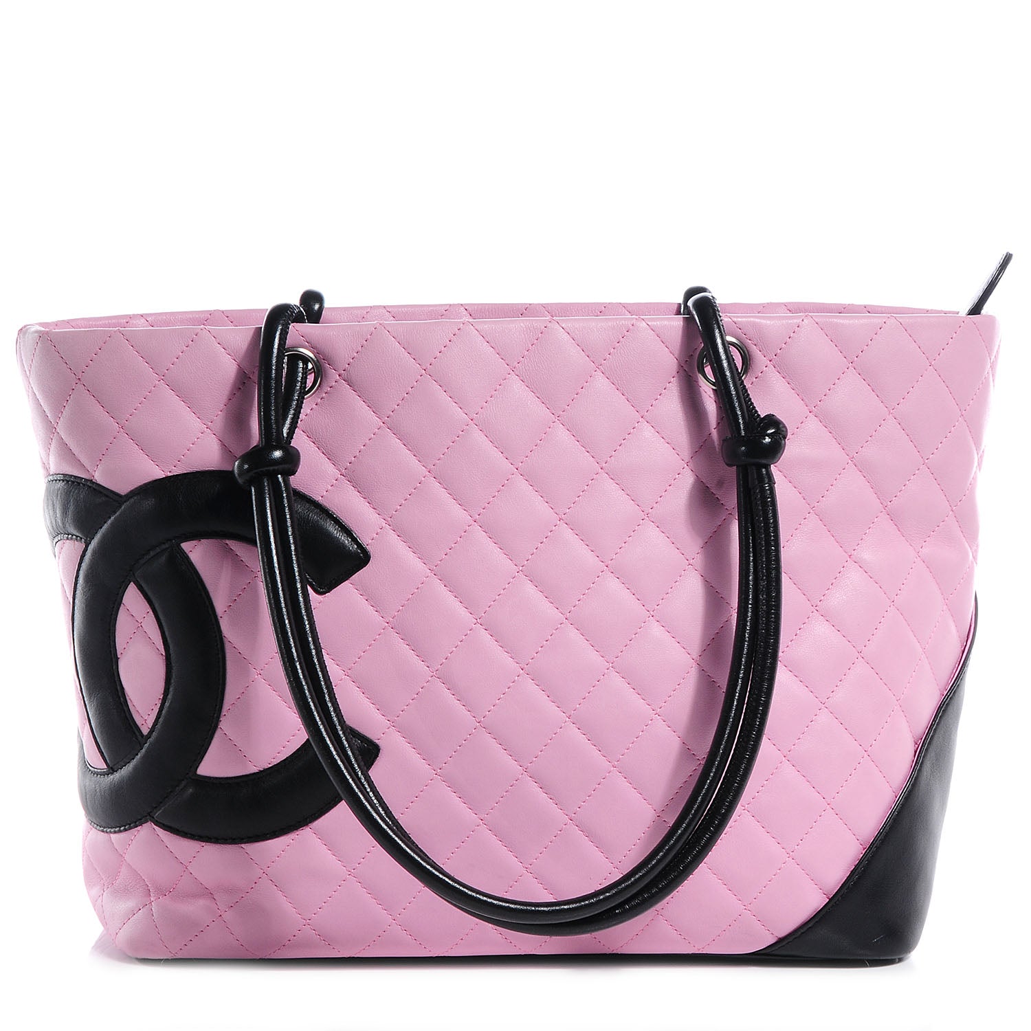 Chanel Calfskin Quilted Large Cambon Tote Pink Black 1 of 8