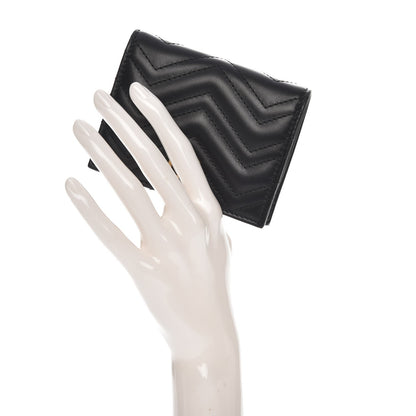Gucci Calfskin Matelasse GG Marmont Card Case Black 2 of 8