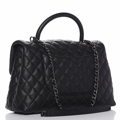 Chanel Caviar Quilted Medium Coco Handle Flap Black 4 of 9