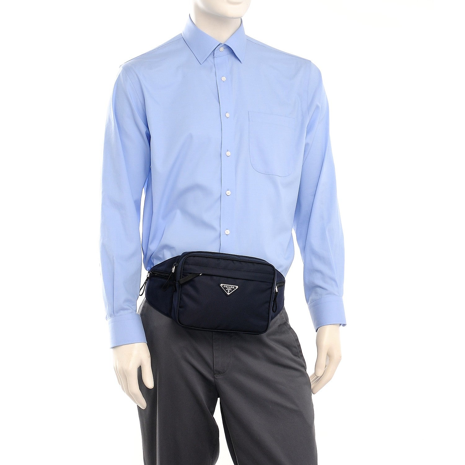 Prada Nylon Montagna Belt Bag Blue 2 of 8