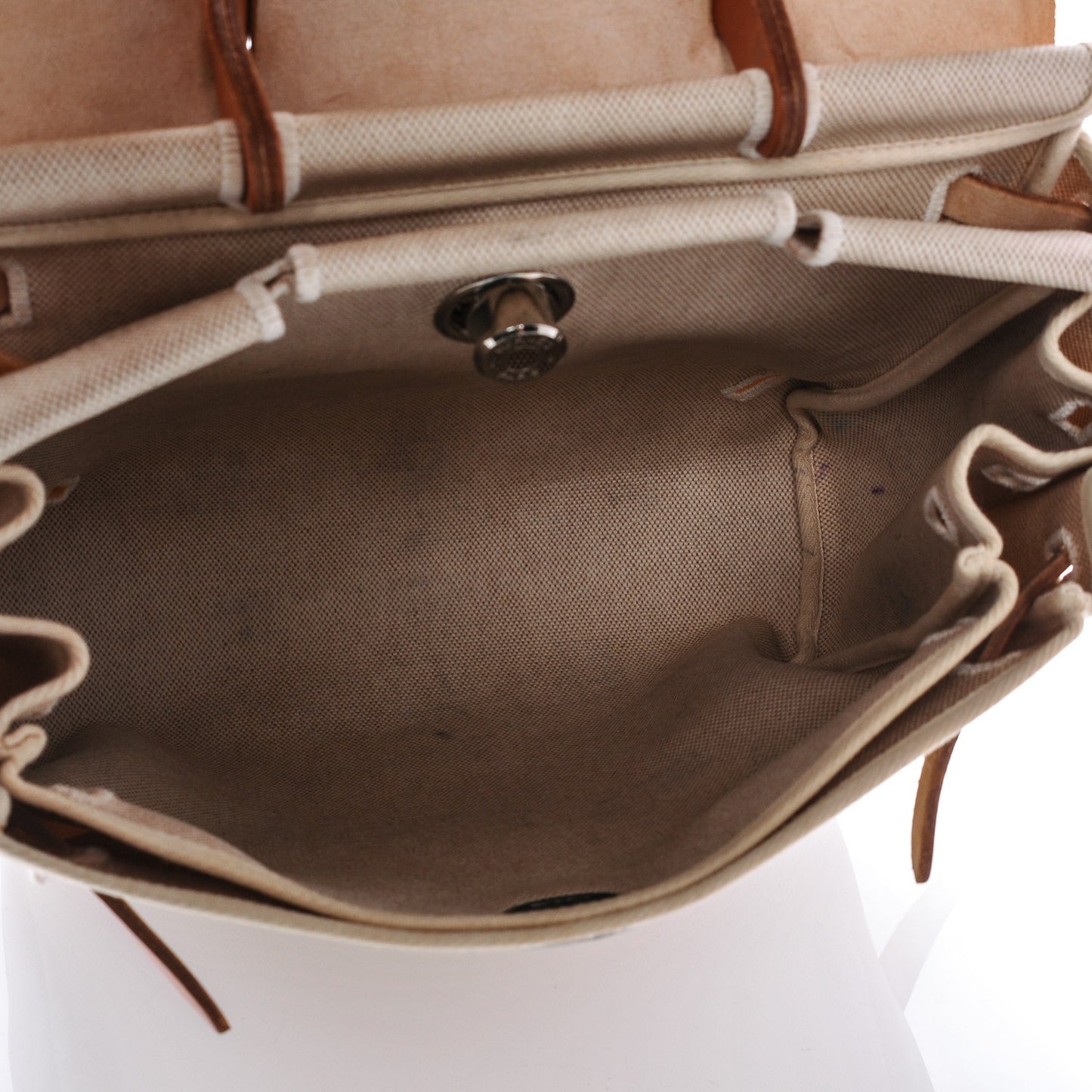 Toile Vache Calfskin Herbag 30 PM Backpack Natural