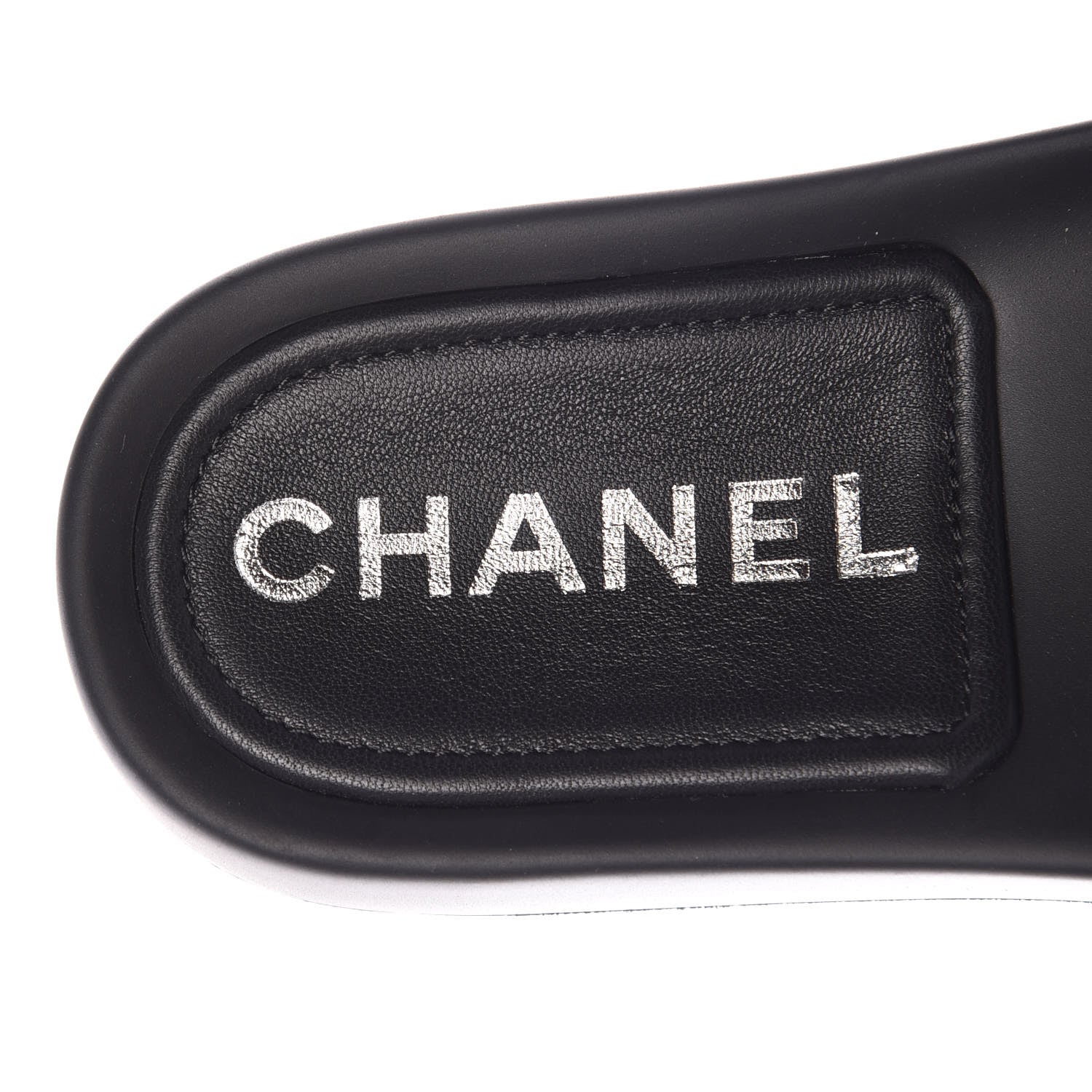Chanel Lambskin Quilted CC Mules Sandals 37 Black 8 of 9
