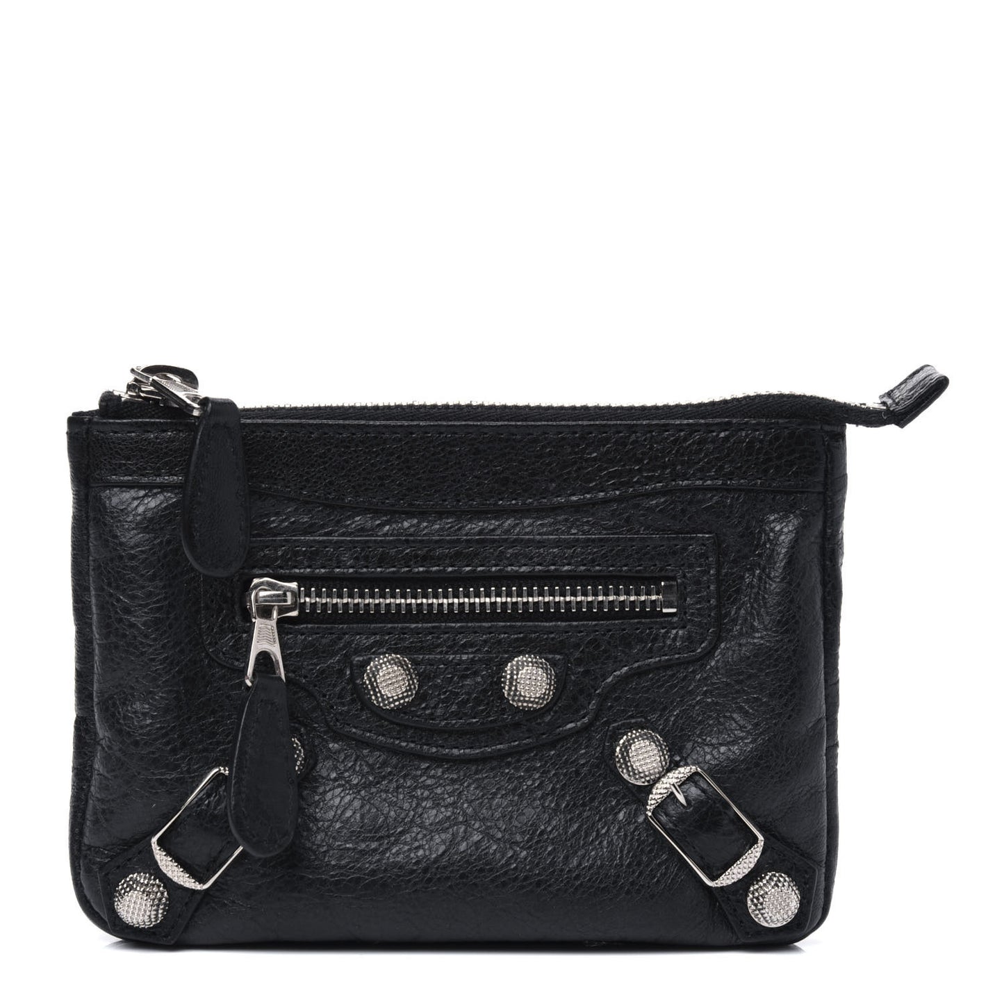 Agneau Giant 12 Silver Hardware M Porte-Monnaie Coin Purse Black