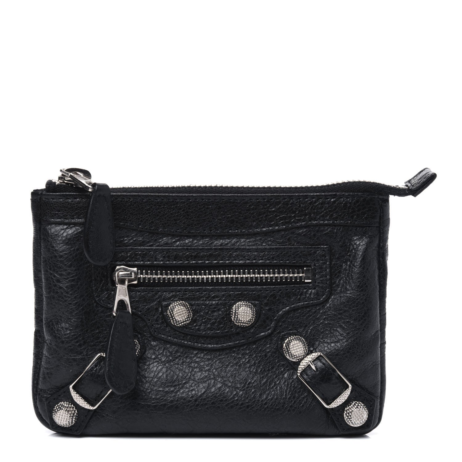 Balenciaga Agneau Giant 12 Silver Hardware M Porte-Monnaie Coin Purse Black 1 of 12