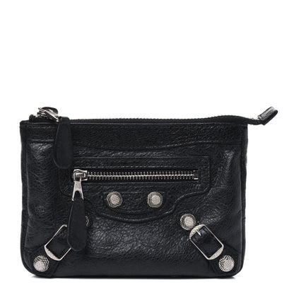 Balenciaga Agneau Giant 12 Silver Hardware M Porte-Monnaie Coin Purse Black 1 of 12
