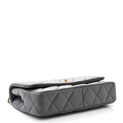 Chanel Shiny Lambskin Quilted Multi Stand Flap Grey 4 of 11