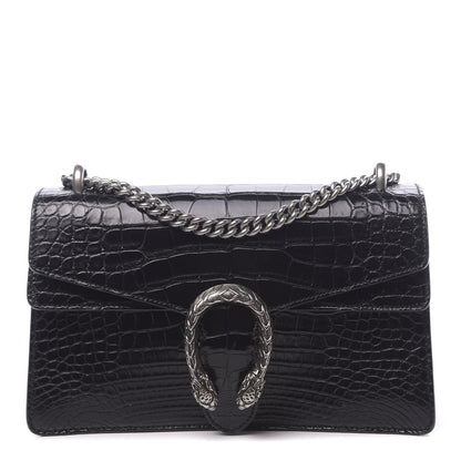 Gucci Crocodile Small Dionysus Shoulder Bag Black 1 of 13