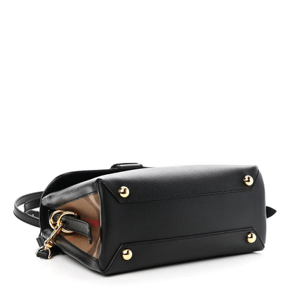 Burberry Derby Calfskin House Check Small Camberley Black 4 of 9