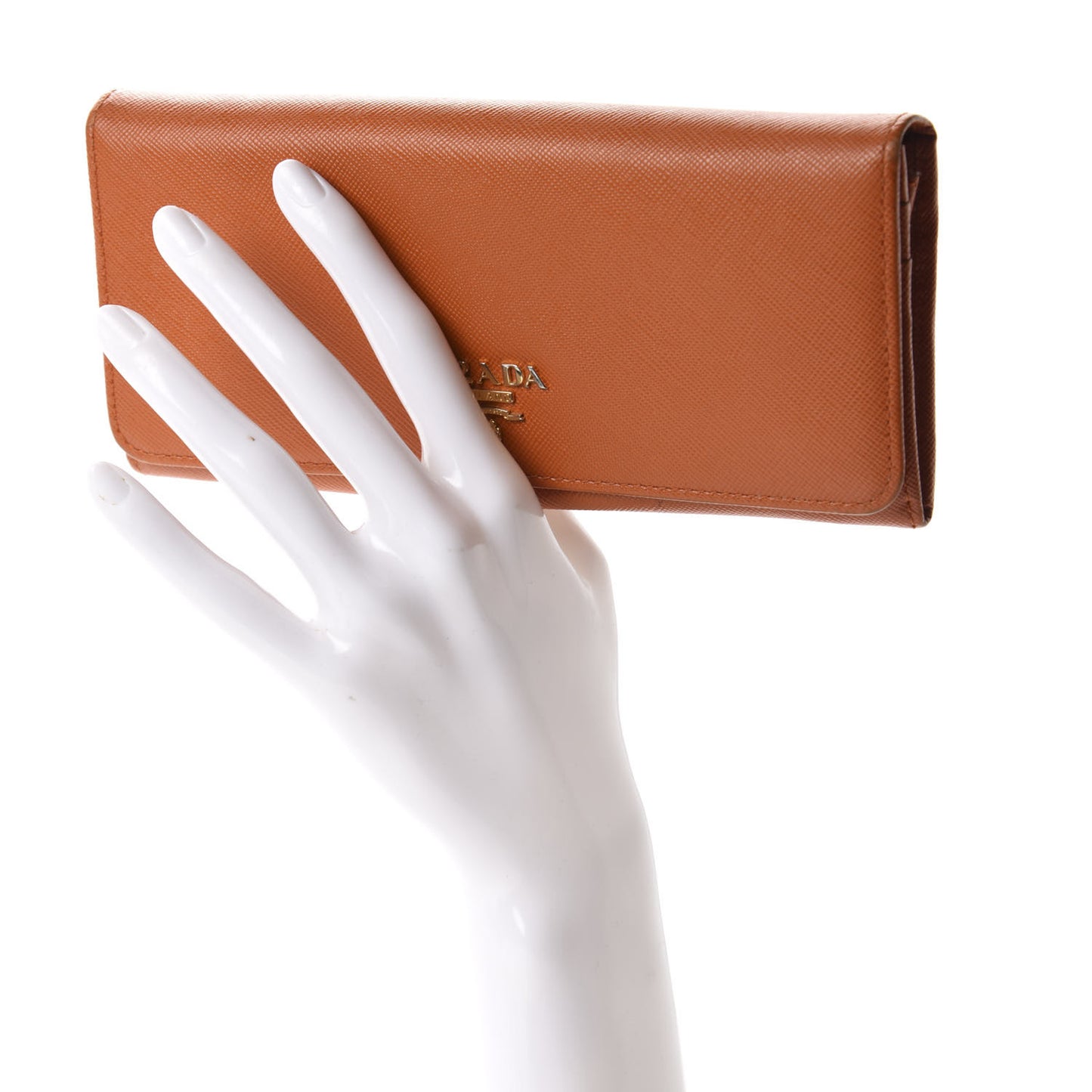 Saffiano Metal Continental Flap Wallet Papaya