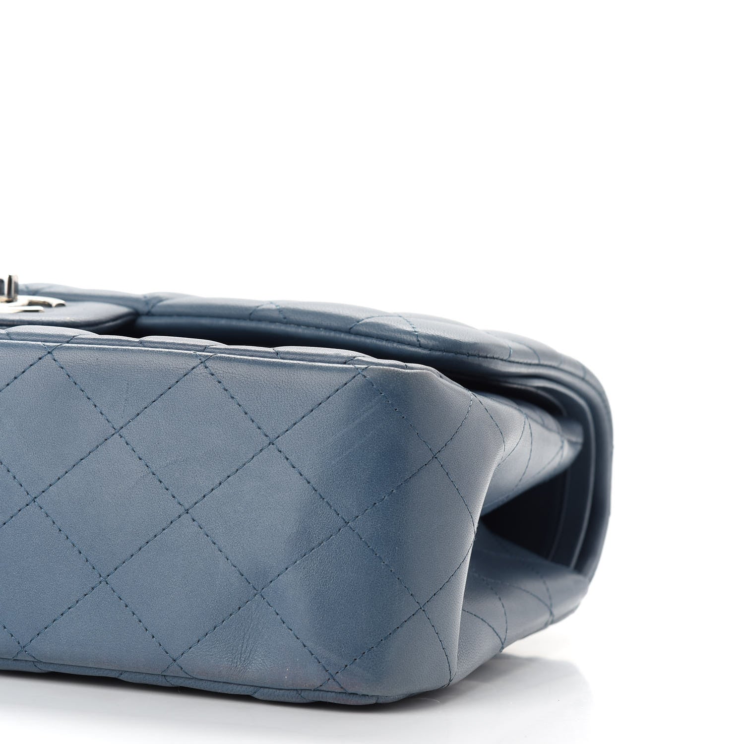 Chanel Lambskin Quilted Jumbo Double Flap Light Blue 9 of 9