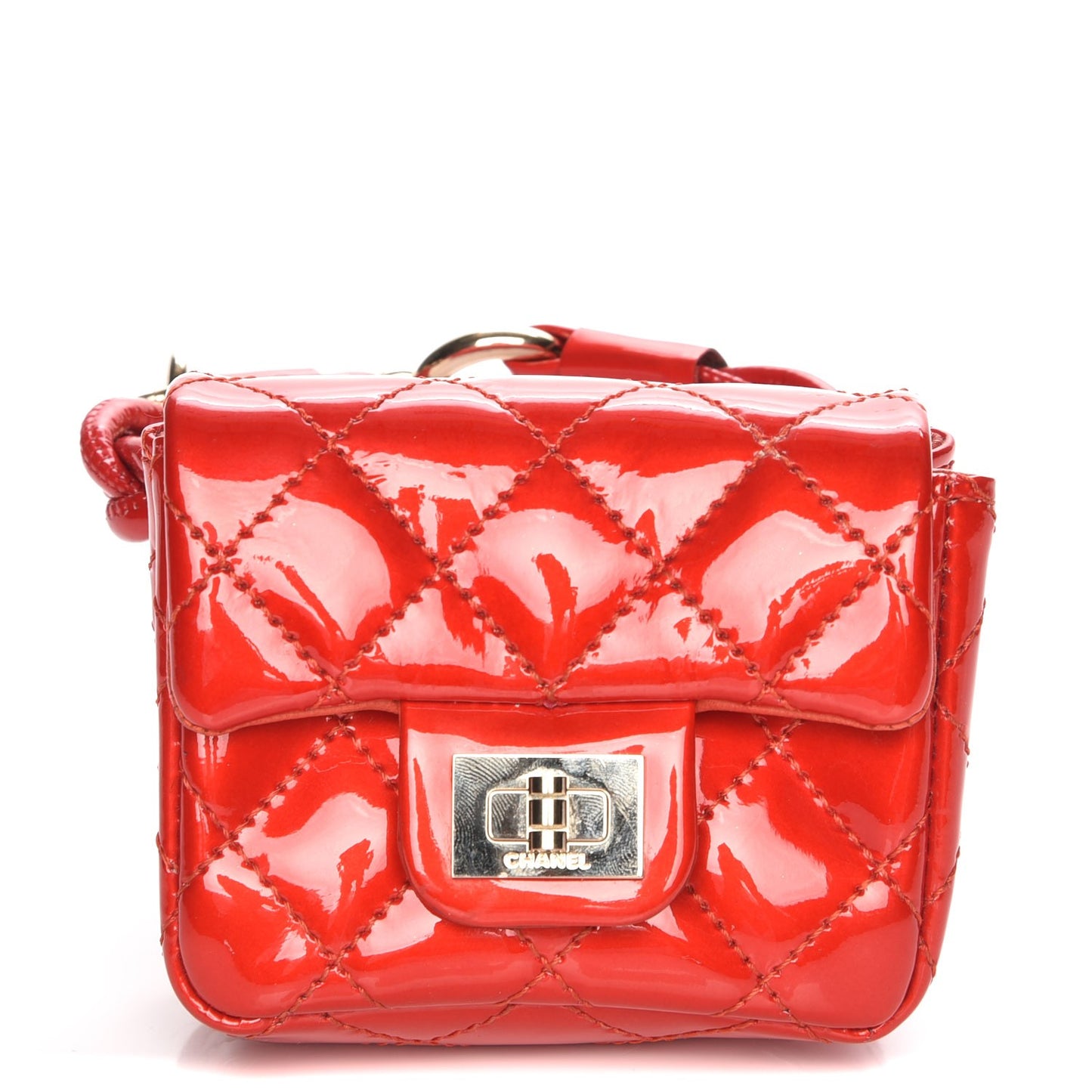 Patent Quilted 2.55 Ankle Wrist Bag Red