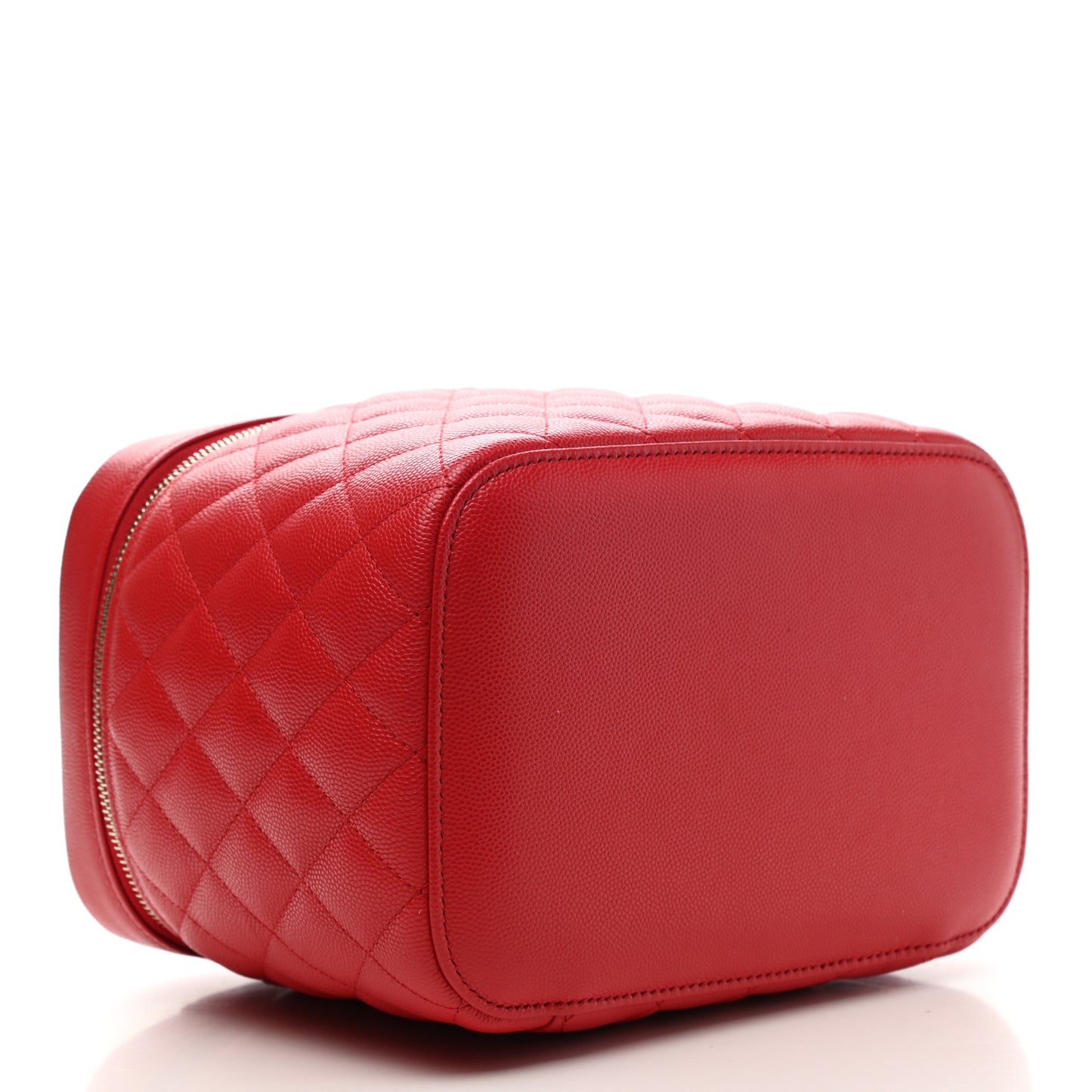Caviar Quilted Large Vanity Pouch Red