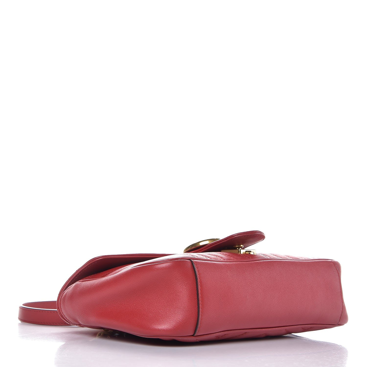 Gucci Calfskin Matelasse Small GG Marmont Shoulder Bag Hibiscus Red 4 of 19